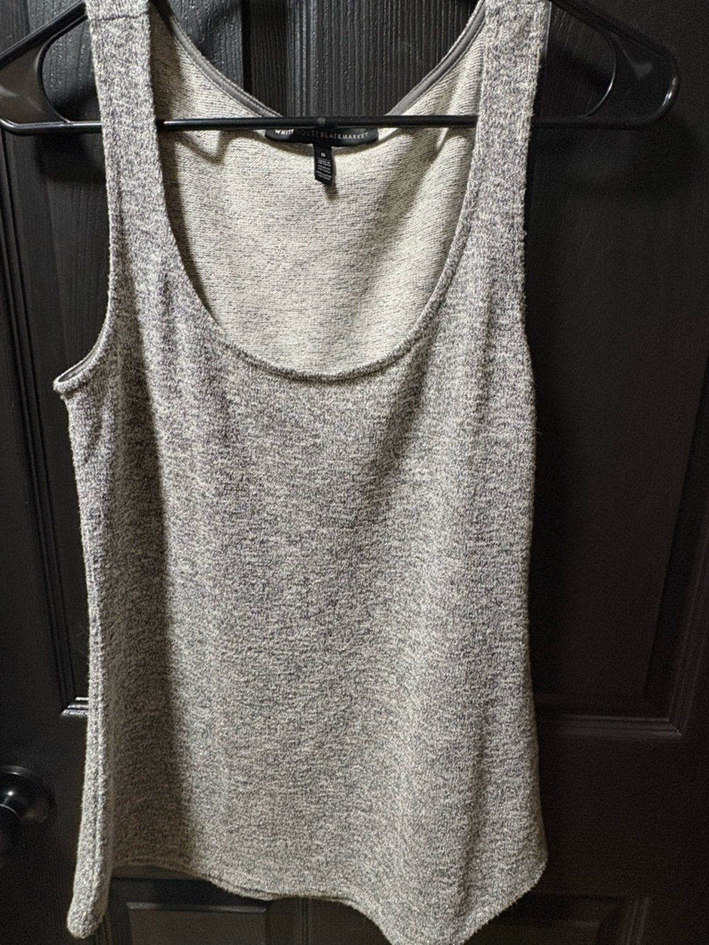 White House Black Market Heathered Gray Knit Tank